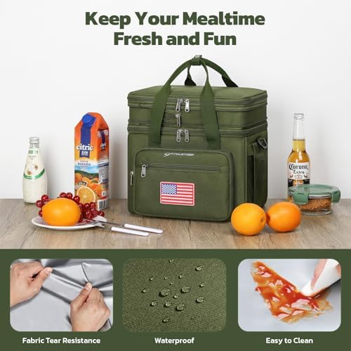 Maelstrom 23L Insulated Lunch Box, Expandable Double Deck Cooler Bag