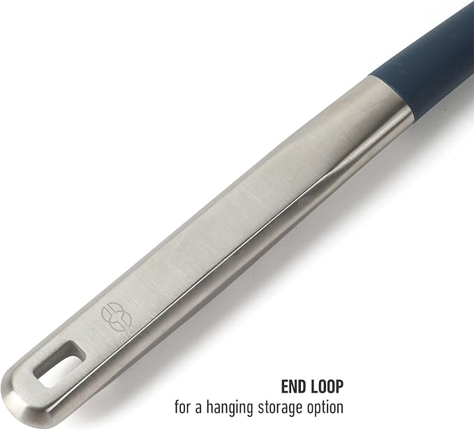 Calphalon Prime Stainless Steel Turner W/Navy Blue Sillicone Head