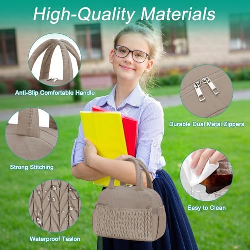 Coobiiya Lunch Box Lunch Bag for Women Men,Reusable Cute Lunch Pail bag,Leakproof,Insulated LunchBox Tote Compact 10L, Cooler Lunch Container for Work Travel Office