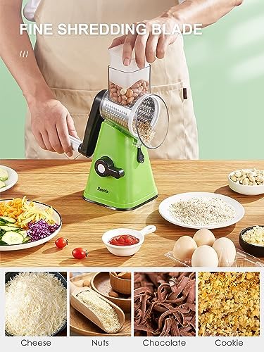 Rotary Cheese Grater with Handle, Reemix Vegetable Cheese Grater