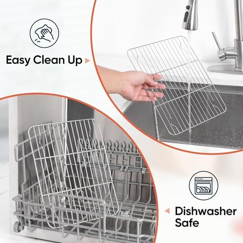 Homikit 4 PCS Cooling Racks for Quarter Sheet Pan, 12"x 9" Oven Baking Rack