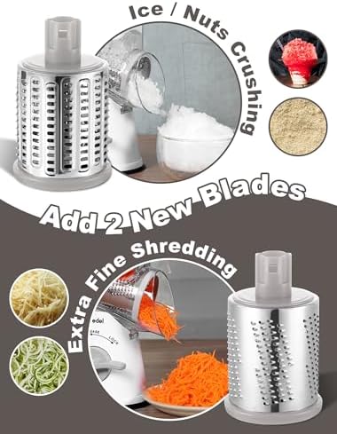 Geedel Rotary Cheese Grater Hand Crank, Cheese Shredder Vegetable Slicer