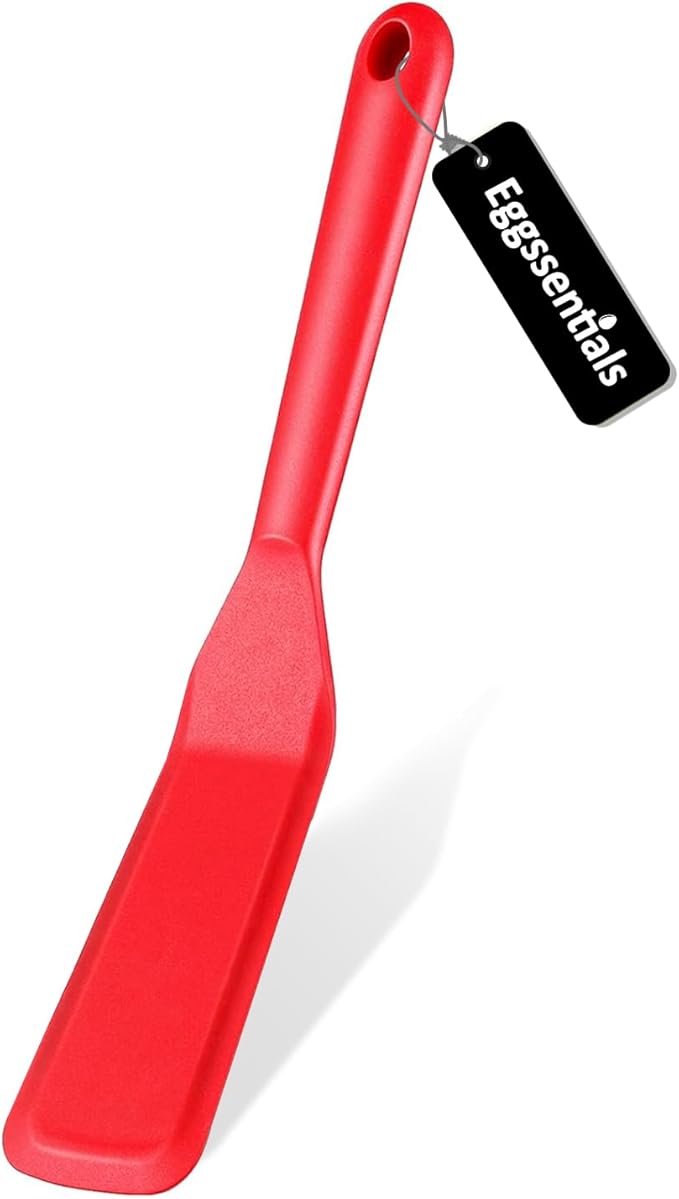 Eggssentials - Pancake Flipper Spatula - Non-Stick - Heat Resistant Egg Spatula for Kitchen Uses, Baking, Cooking, and Mixing - Red