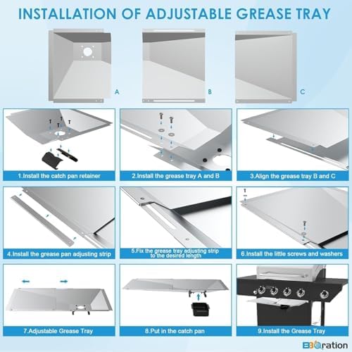 Universal Grease Tray, Catch Pan and Disposable Drip Pan for 3/4/5/6 Burner