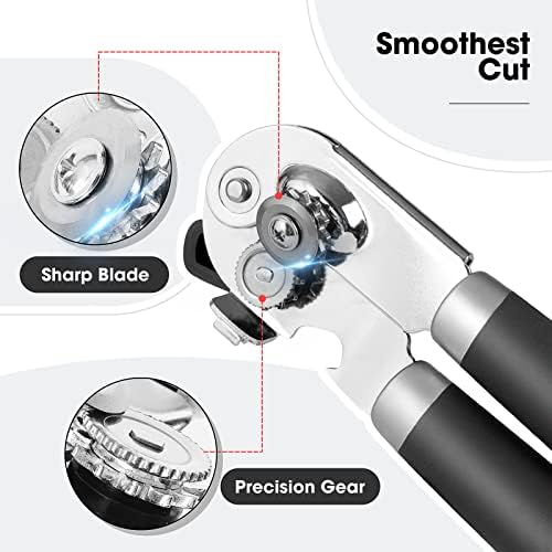Beneno Heavy Duty Hand Can Opener Manual with Magnet Lid Remover, Black