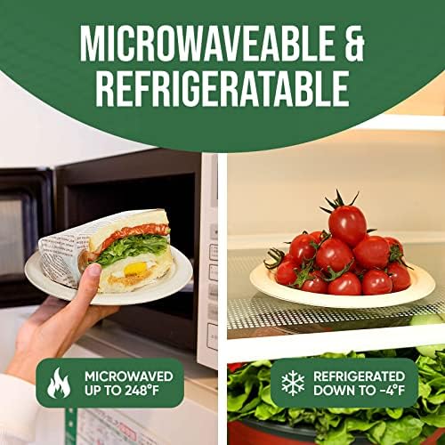TaidMiao 6 inch Paper Plate 100 Pack Small Disposable, 100% Compostable