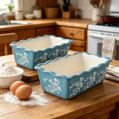 Wisenvoy Loaf Pan Bread Pan Ceramic loaf pans for baking Porcelain Baking Pans Nonstick Bread Pans for Baking