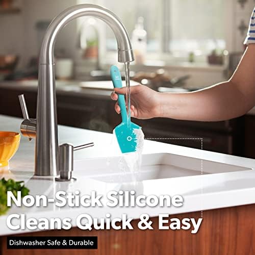 DI ORO Large Silicone Spatula - 600F Heat Resistant, Teal
