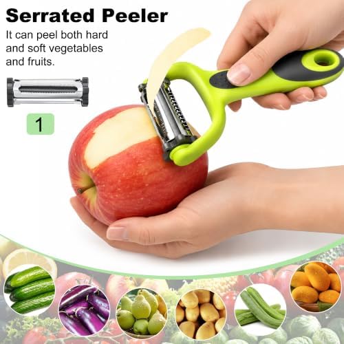 3-in-1 Vegetable Peeler, Julienne Peeler & Vegetable Slicer Kitchen Tool