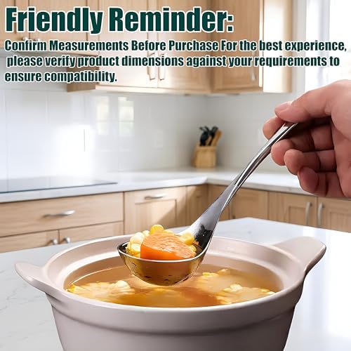 Small Ladle Spoon for Gravy, 8" 304 Stainless Steel Ladle with Hollow Handle,1-Pack