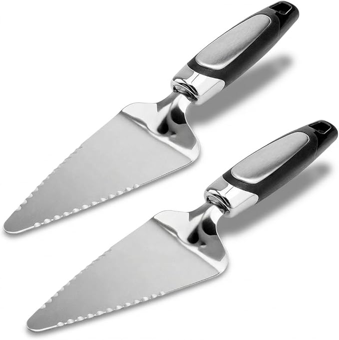 2PCS Flatware Pie Server Stainless Steel Cake Cutter, Pizza/Tart/Dessert Slicer.