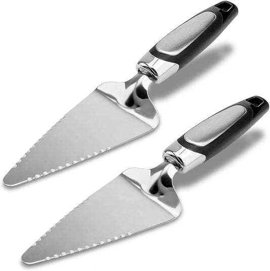 2PCS Flatware Pie Server Stainless Steel Cake Cutter, Pizza/Tart/Dessert Slicer.