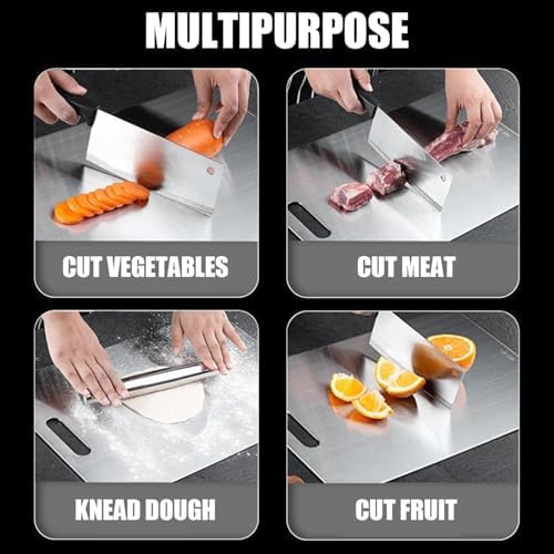 Titanium Cutting Board - 2026 New Upgrade 100% Pure Titanium Cutting Boards for Kitchen Double Sided Non Toxic Titanware Cutting Board,Hygiene Durable Dishwasher Safe Chopping Board (14"L x 10"W)