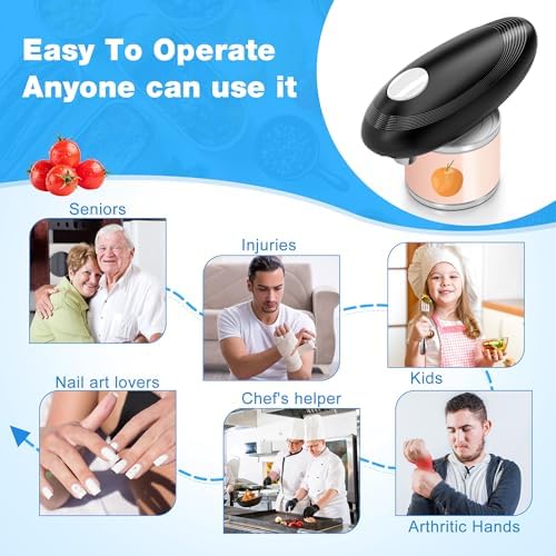 Electric Can Opener, Food Safe Automatic Can Opener with Smooth Edge, Open Your Cans with A Simple Press of Button, Can Opener Electric Kitchen Gifts for Seniors and Arthritis