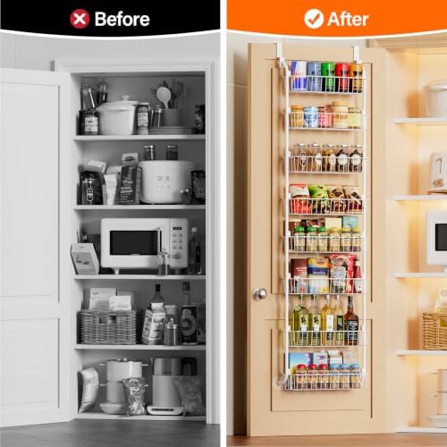 Delamu Over The Door Pantry Organizer, 8-Tier Hanging Spice Rack