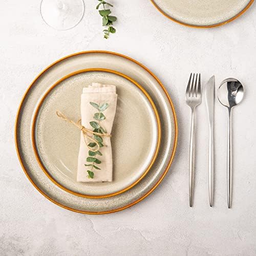 LERATIO Ceramic Plate Set of 6,8.5 Inch Reactive Glaze Salad Plates