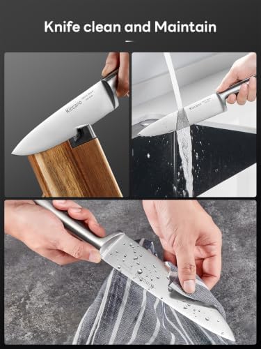 Knife Set 7 Piece German Steel Kitchen Knife Block Set