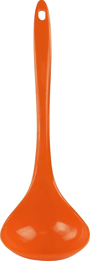 Reston Lloyd Melamine Soup Ladle Kitchen Utensil, Premium Quality Utensil with Heat Resistant Ergonomic Handle, Durable BPA-Free Plastic, 10.5 inch long, 6pc Set, Orange