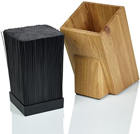 Dice Knife Block, Light Oak Woodgrain