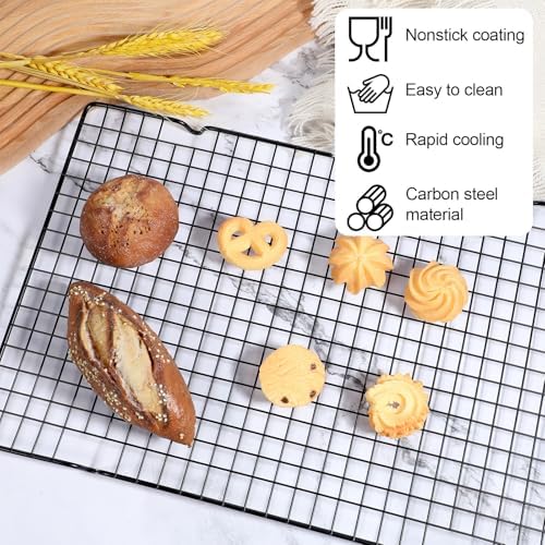 6 Packs Cooling Racks 16"x10" Baking Rack for Cooking and Baking Oven Wire Rack Cooling Drying Roasting Rack Heavy Duty Baking Rack for Roasting Cooking Grilling Drying