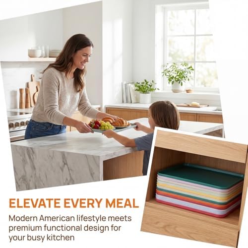 Lyellfe 8 Pack Fast Food Serving Tray, 15 by 10-Inch