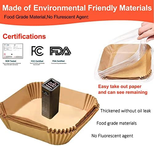 Air Fryer Disposable Paper Liner Square 10 Inch for 8-12QT Air fryer
