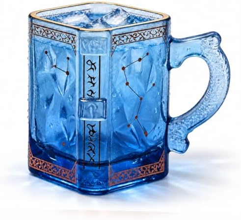 FACE N FACE Spellbook Glass Mug with Dragon Handle, Blue