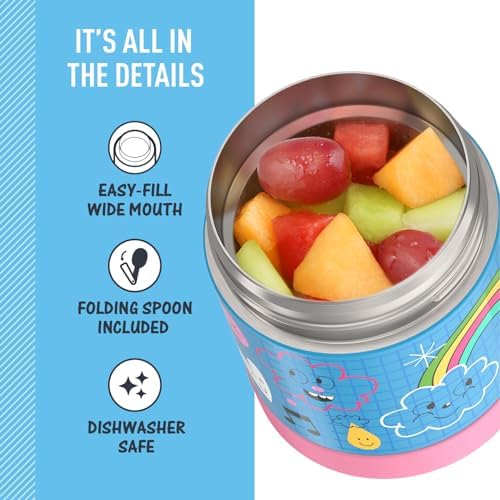 THERMOS FUNTAINER Kids Food Jar with Spoon, 10oz, Sketchbook