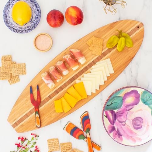 Totally Bamboo Surfboard Cutting Board and Charcuterie Board, 23 x 7.5 in