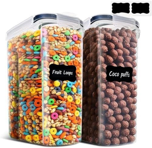 ComSaf Airtight Cereal Storage Containers with Lids 6.7Qt 2Pack, Easy Pour