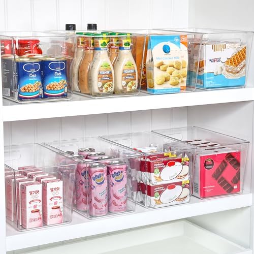 Vtopmart 6 Pack Clear Storage Bins, Pantry Storage Bins with Handle, XL