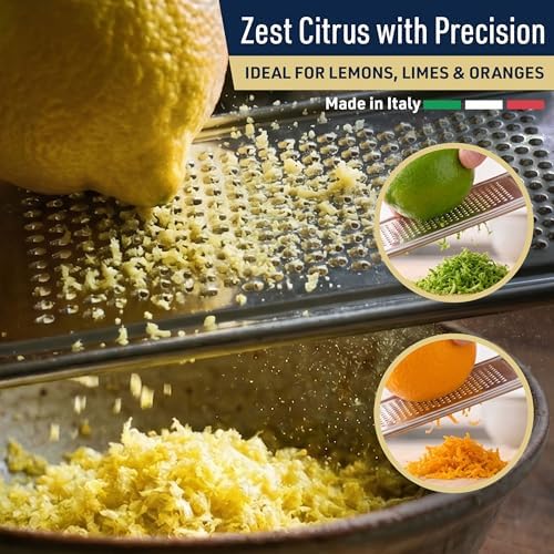 Kings County Tools Cheese Grater Handheld, Italian Made Kitchen Gadgets