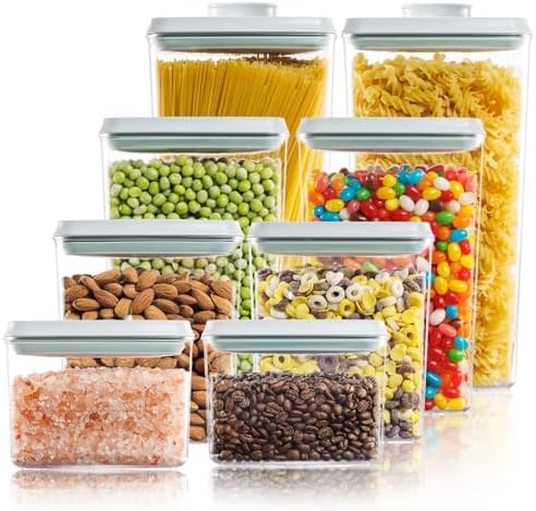 Airtight Food Storage Containers, 8-Piece Pantry Organizer Set