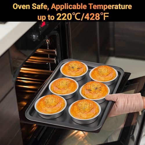 Beasea Aluminum Ramekins, 100 Pack 4" 7.3oz 215ml Mini Disposable Baking Foil Cups No Lids Ramekin Cup Cupcake Aluminum Baking Cups for Party - Silver