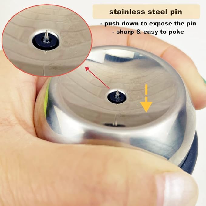 Stainless Steel Egg Piercer for Raw Eggs, Jawbush Heavy Duty Egg Poker with Sturdy Base and Sharp Pin to Get Good Hard Boiled Eggs, Anti-rust Easy Egg Peeler Kitchen Gadget
