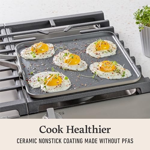 Calphalon® Premier Ceramic Nonstick 11" Square Griddle, Mushroom Grey