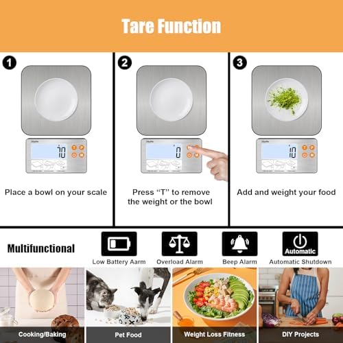 33lb Food Scale with Split Display, Diyife 1g/0.1oz Digital Kitchen Scales