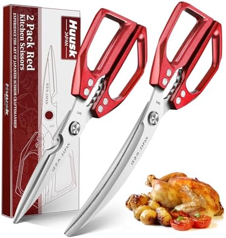 HUUSK Kitchen Shears Heavy Duty - Japanese Kitchen Scissors all Purpose