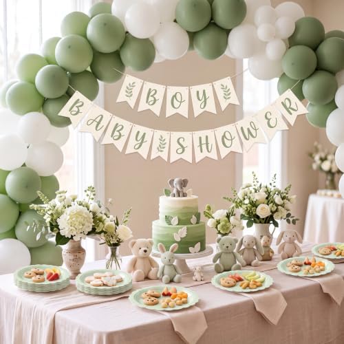 NatNarr 30 Pk Appetizer Cake Cockatil Plates 7" Scalloped Sage Green Plates