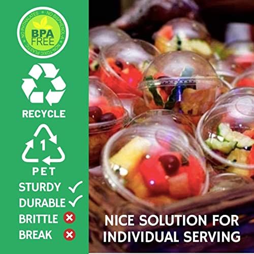12 oz Clear Plastic Parfait Cups with Insert 3.25oz & Dome Lids No Hole
