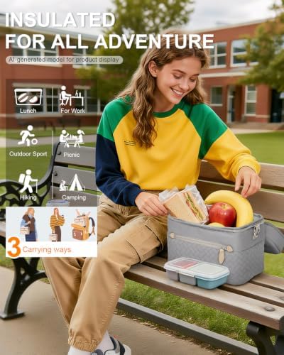 Capolo Lunch Bag for Women Men Insulated Lunch Tote Leakproof Lunchbox Bags