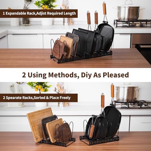 FrutPunch Pots and Pans Organizer,with 10 Adjustable Partitions