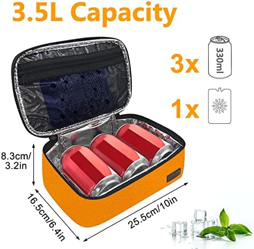 Gloppie Small Lunch Bag, Insulated Lunch Box for Adults & Kids, Orange