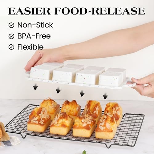 2Pcs Silicone Loaf Pan, Nonstick BPA-Free Reinforced Bread Mold