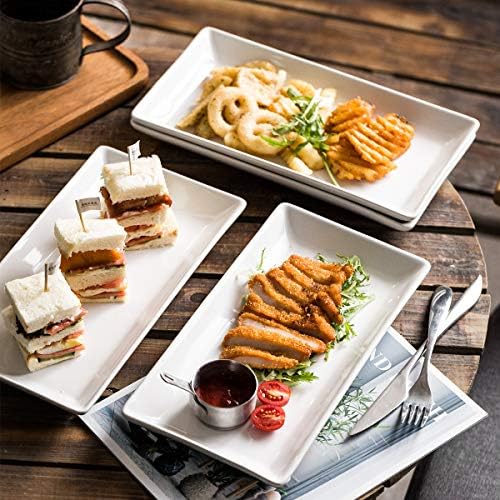 YHOSSEUN Porcelain Serving Platters and Trays, 12 In White Serving Plates