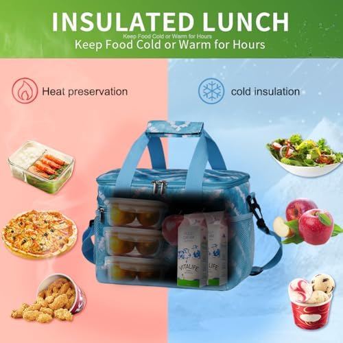iknoe Insulated Lunch Bag, Foldable 8.5L Cooler Bag for Men & Women, Lunch Box