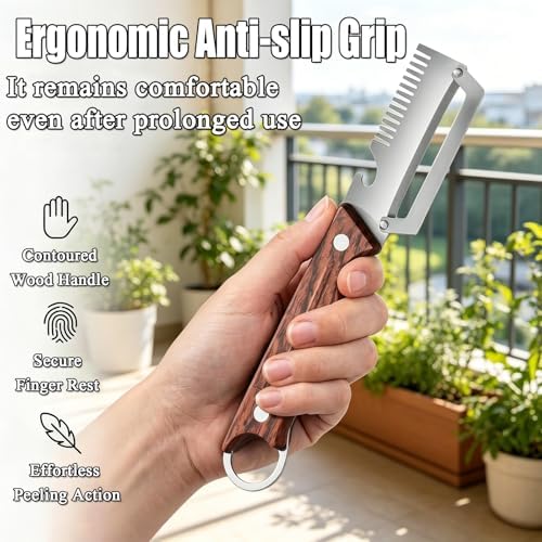 Vegetable Peeler - Multifunctional Vegetable Peeler With Wooden Handle