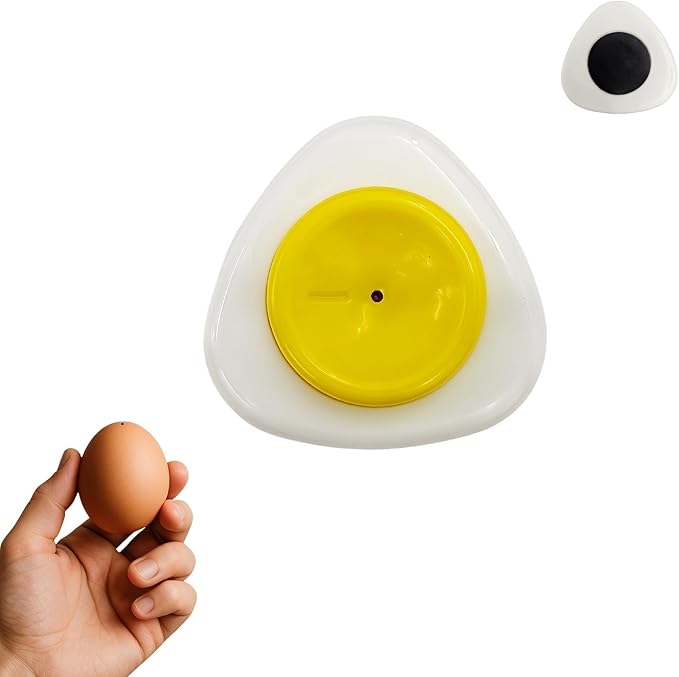 Egg Piercer for Hard Boiled Eggs – Magnetic Egg Hole Puncher with Stainless Steel Needle and Durable Plastic Base, for Home Kitchen & Food Service Use (White)