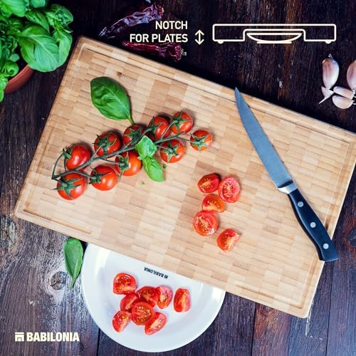 XXL Bamboo Cutting Board, End Grain Butcher Block for Kitchen, Extra Thick