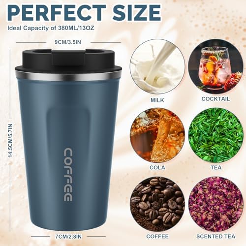 CS COSDDI 12 oz Coffee Mug - Stainless Steel Coffee Cup with Leakproof Lid